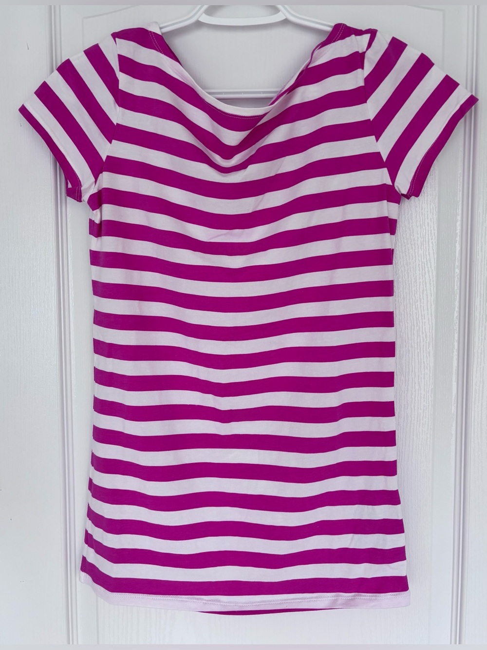 Zara Basic T-Shirt Striped Pink & White Tee Top